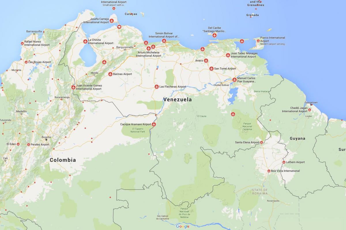 mapa de venezuela aeroportos