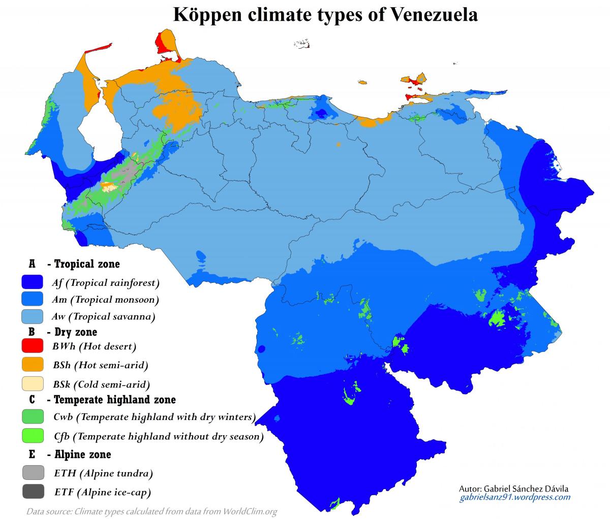 mapa de venezuela clima