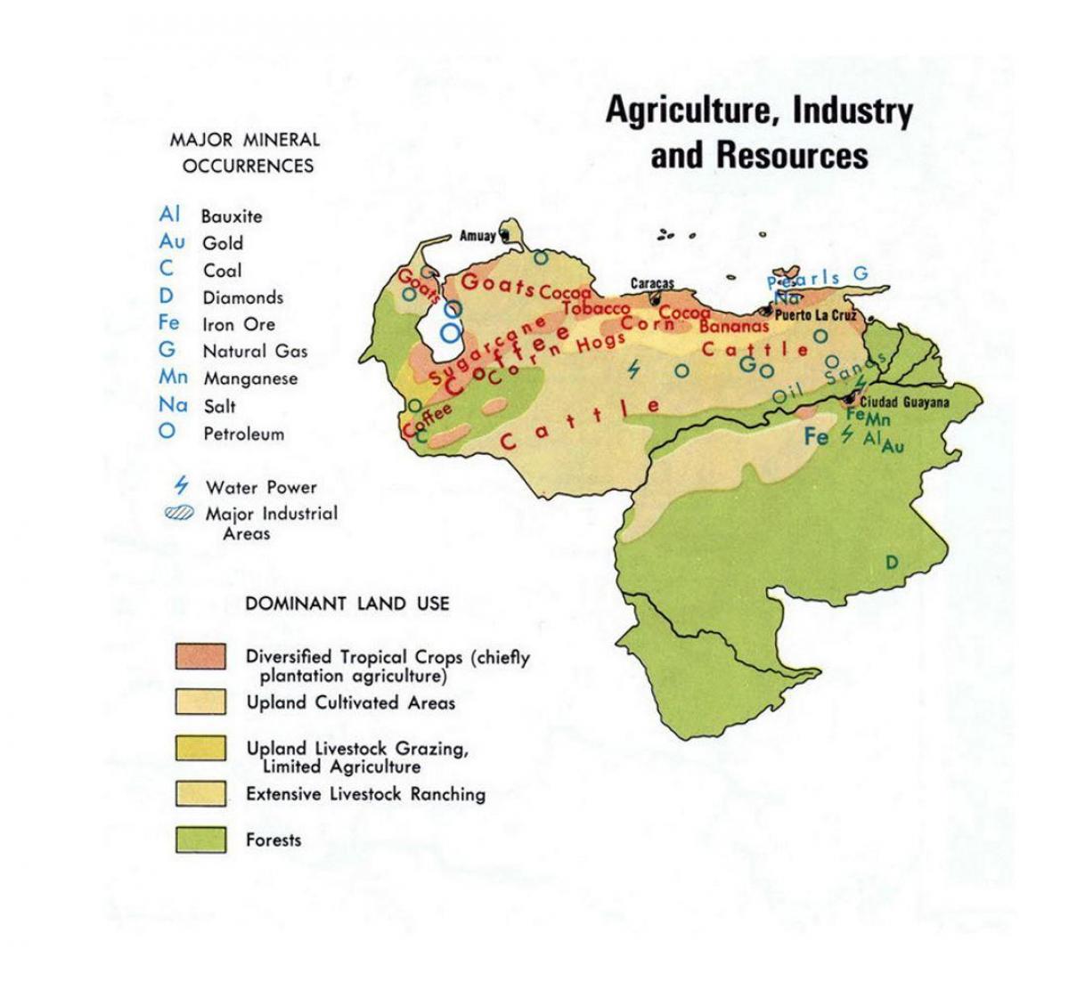 mapa de venezuela recursos naturais