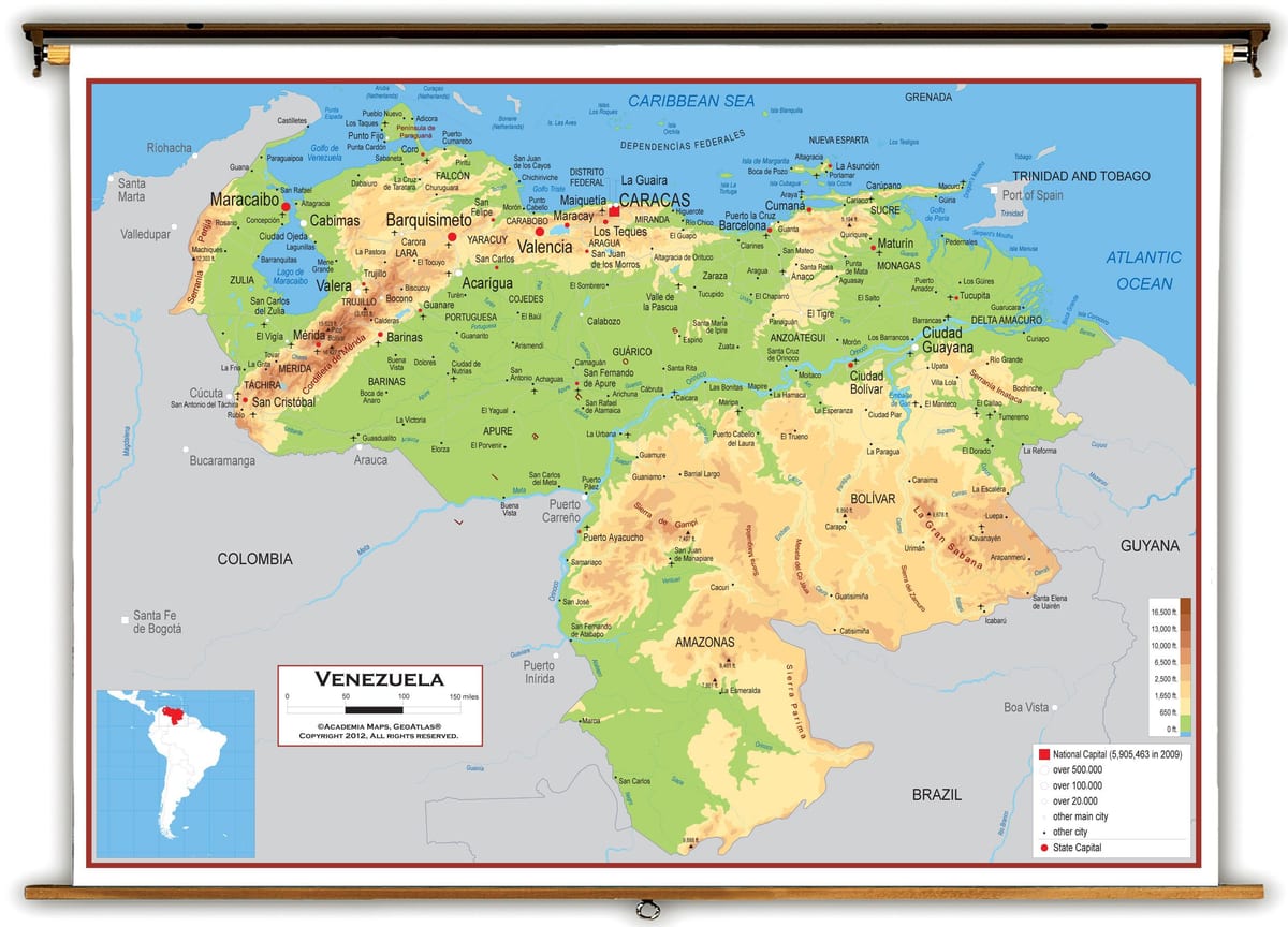 mapa de venezuela elevación