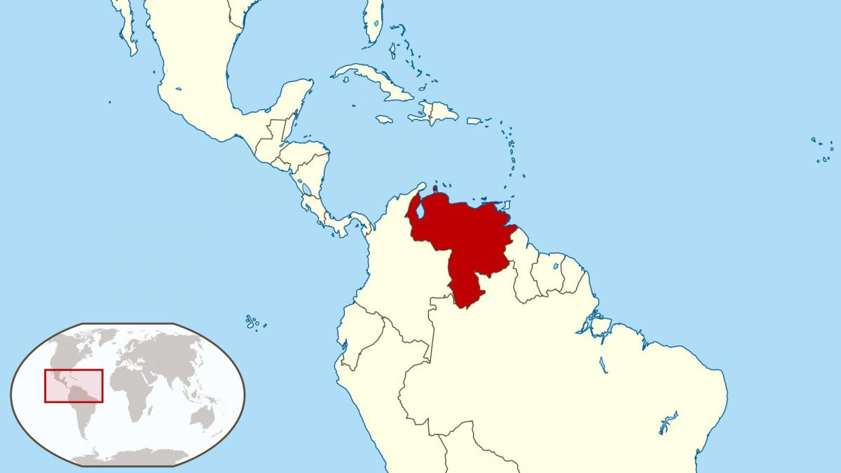 venezuela no mapa de américa do sur