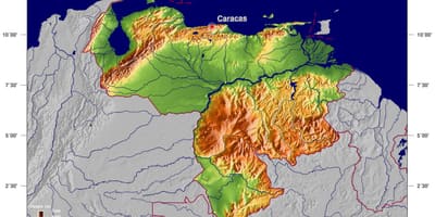 Mapa do mapa físico de venezuela
