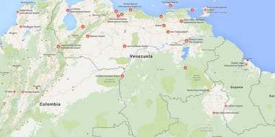 Mapa de venezuela aeroportos