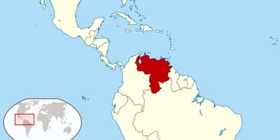 Venezuela no mapa de américa do sur