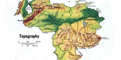 Mapa topográfico de venezuela