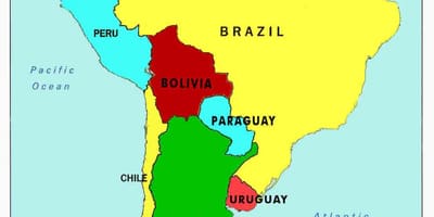 Mapa de venezuela e os países veciños