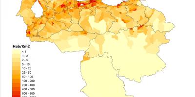 Venezuela densidade de poboación mapa